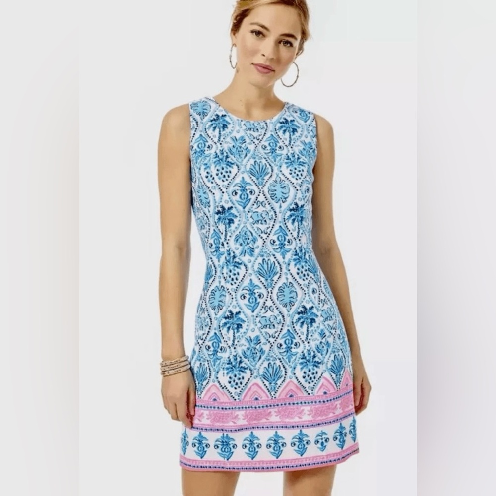 Lilly Pulitzer Mila Stretch Shift Dress Resort White Isle Of Tile